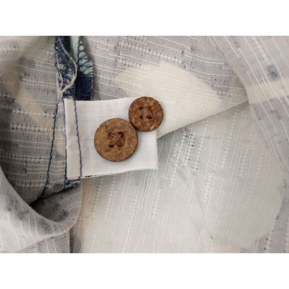 TOMMY BAHAMA Men's Blue Floral 100% Silk Hawaiian Shirt Medium All Over Print - Picture 8 of 12